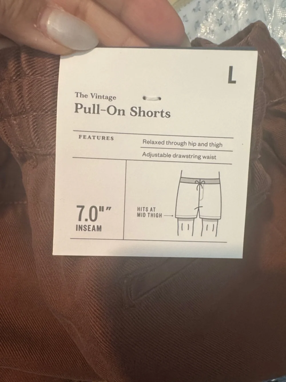 Size Large Goodfellow pull on shorts 7” inseam
